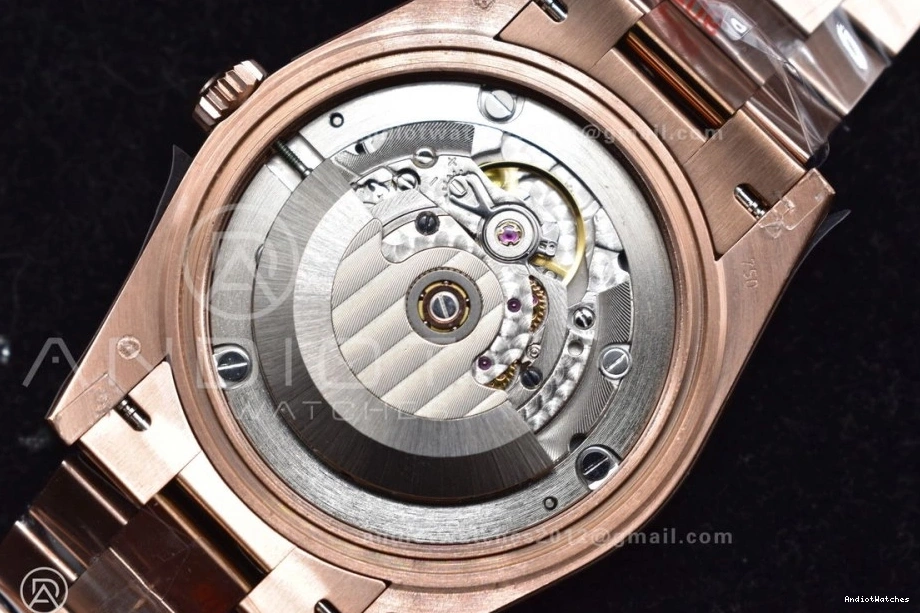 DayDate Markers FashionForward Steel Bracelet RG Roman V 904L on Tungsten GMF President 40 Weighted Dial 709 A2836 Green 1026